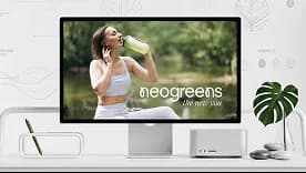 NeoGreens wellness brand website displayed on a desktop screen